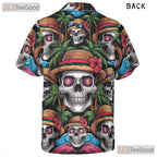 Gothic Skull Dark Tropical Sunset Hawaiian Tee Unisex Summer Party Style