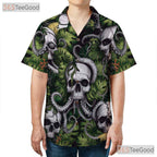 Gothic Skull Octopus Sea Monster Horror Print Hawaiian Tee Unisex Festival