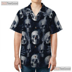 Gothic Skull Smoke Hawaiian Shirt - Adult Punk Rock Grunge Beach Aesthetic