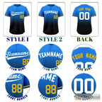 Gradient Black & Blue Baseball Jersey Tee for Men & Women - For Custom Designs