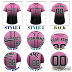 Gradient Black & Pink Baseball Jersey Tee for Men & Women - For a Dynamic Look