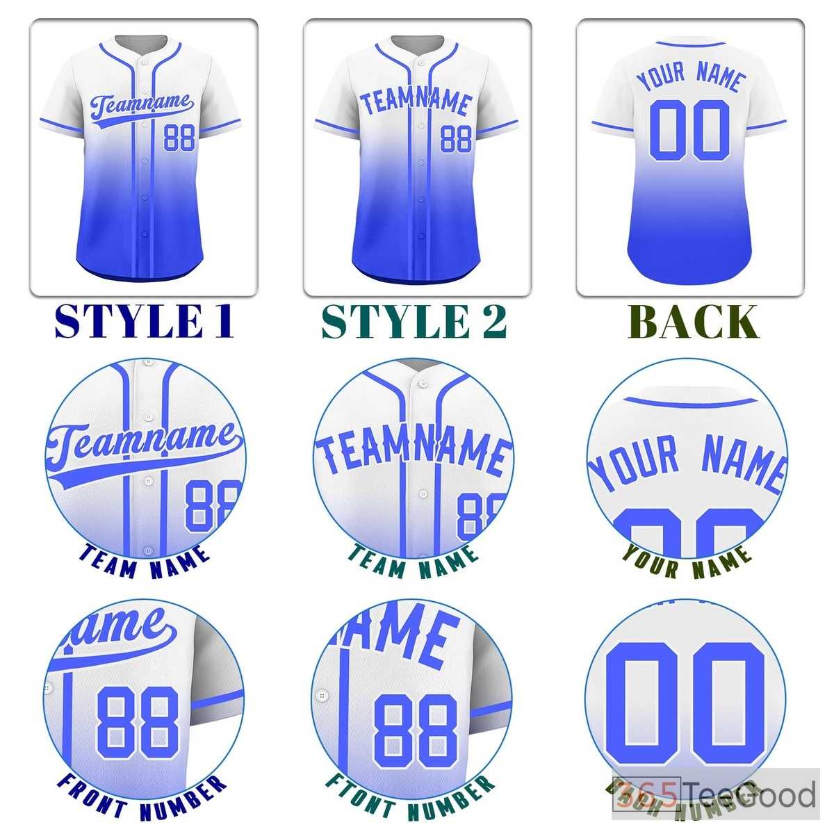 Gradient Blue Baseball Jersey Tee for Men & Women - A Modern Base for Customization