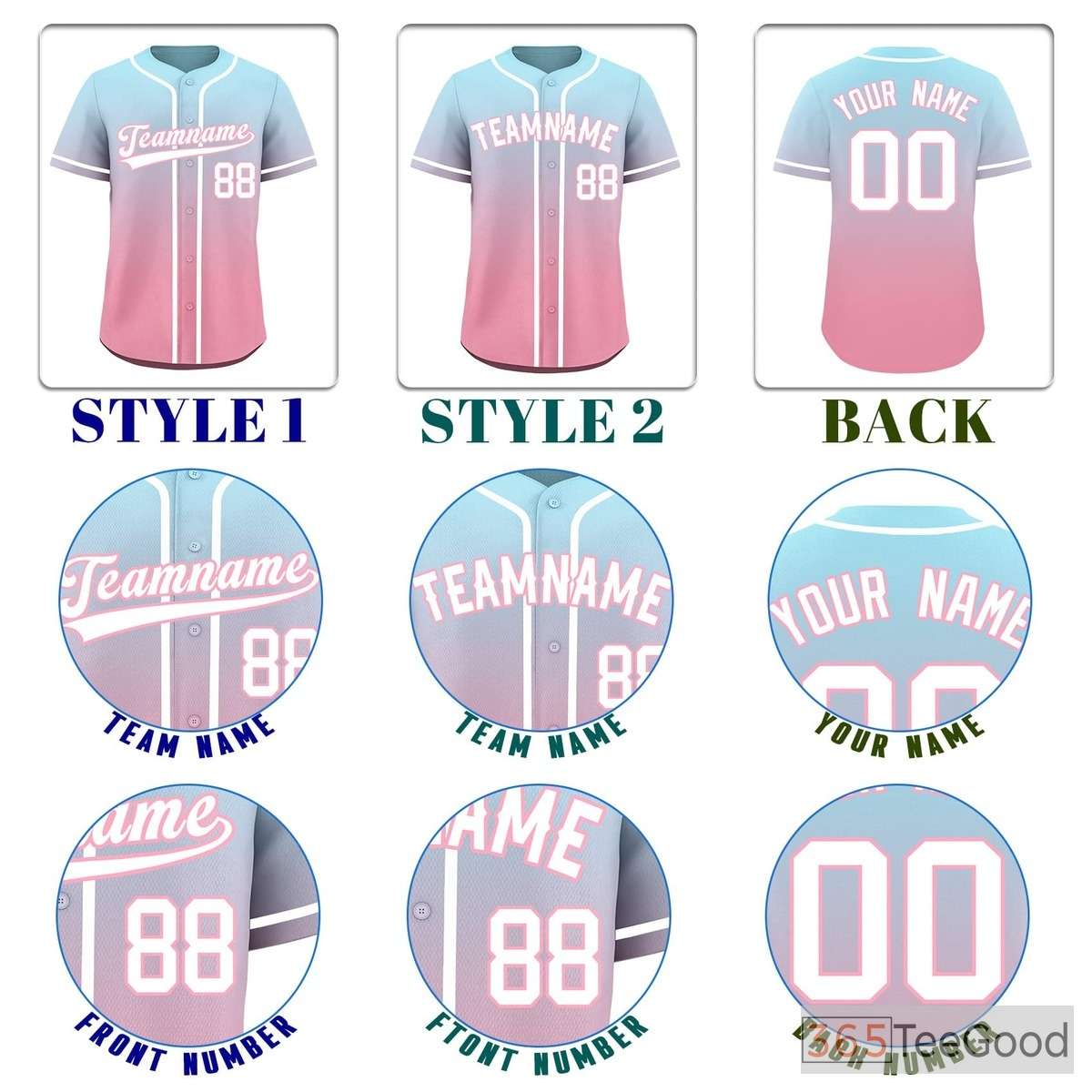 Gradient Blue & Pink Baseball Jersey Tee for Men & Women - A Versatile Base for Custom Apparel