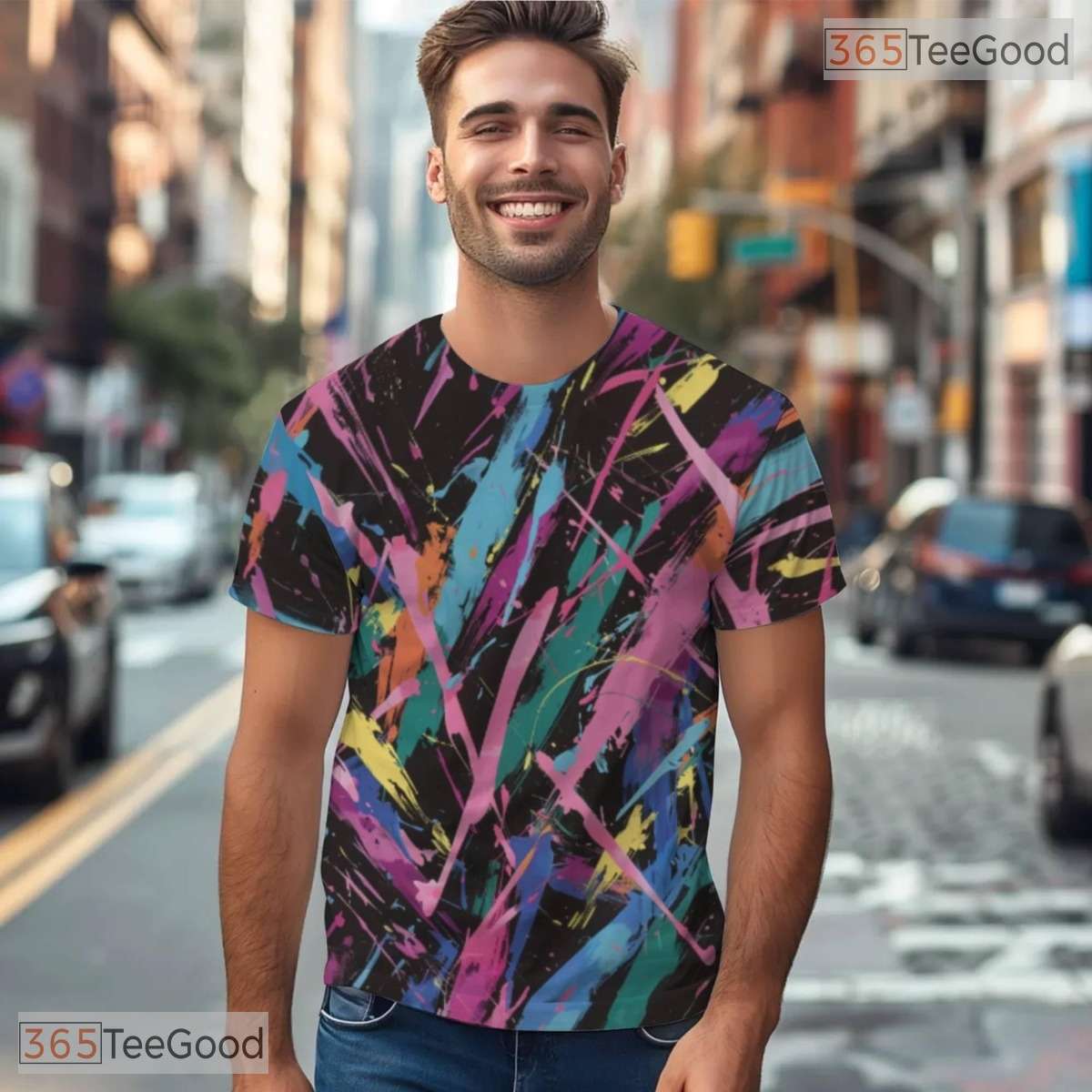 Urban Street Graffiti Graphic Art 3D Pattern Printed Casual Unisex T-Shirt Tops