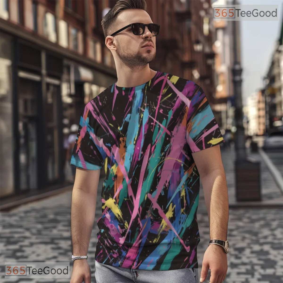Urban Street Graffiti Graphic Art 3D Pattern Printed Casual Unisex T-Shirt Tops