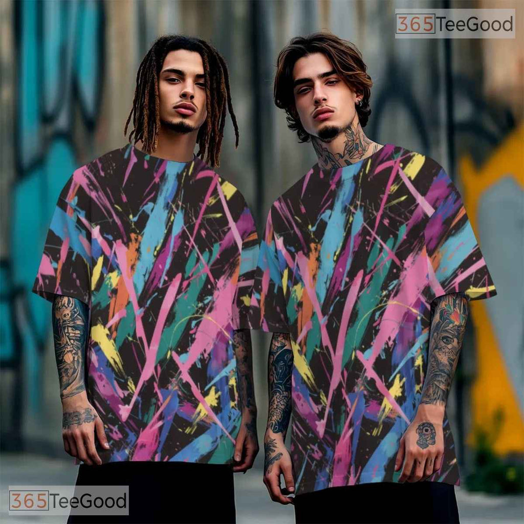 Urban Street Graffiti Graphic Art 3D Pattern Printed Casual Unisex T-Shirt Tops