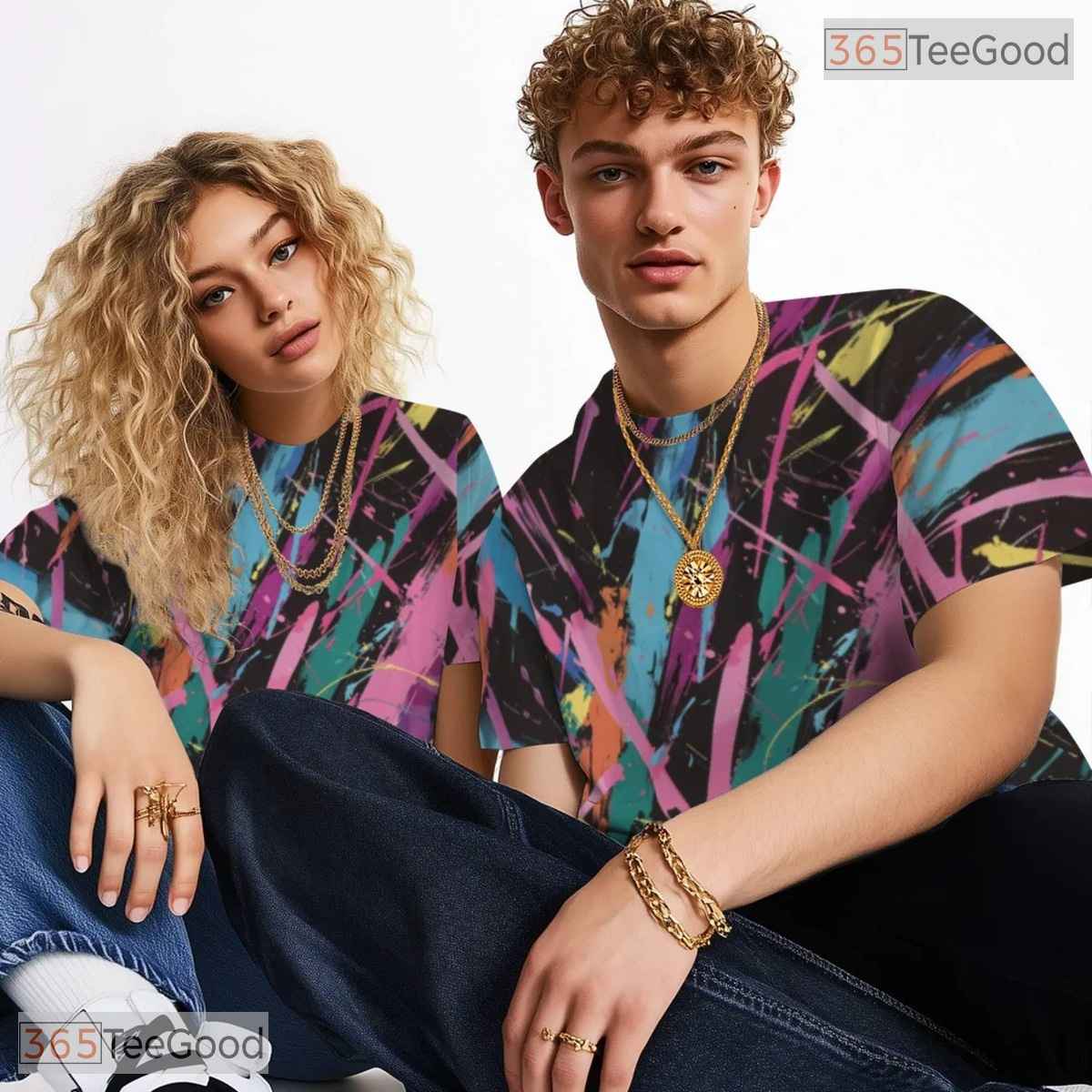 Urban Street Graffiti Graphic Art 3D Pattern Printed Casual Unisex T-Shirt Tops