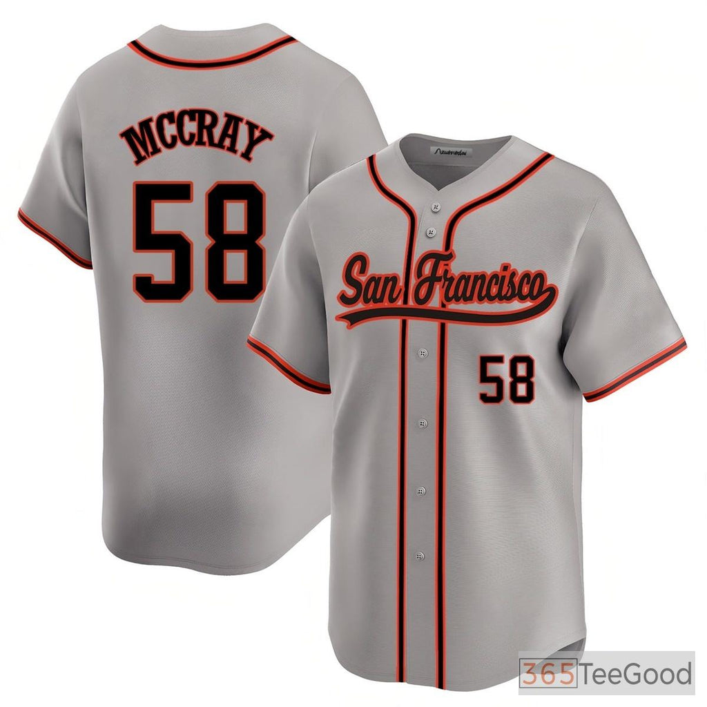 Gray Baseball Jersey Tee for Men & Women - Customize Your Own Stitched Player & Team Look