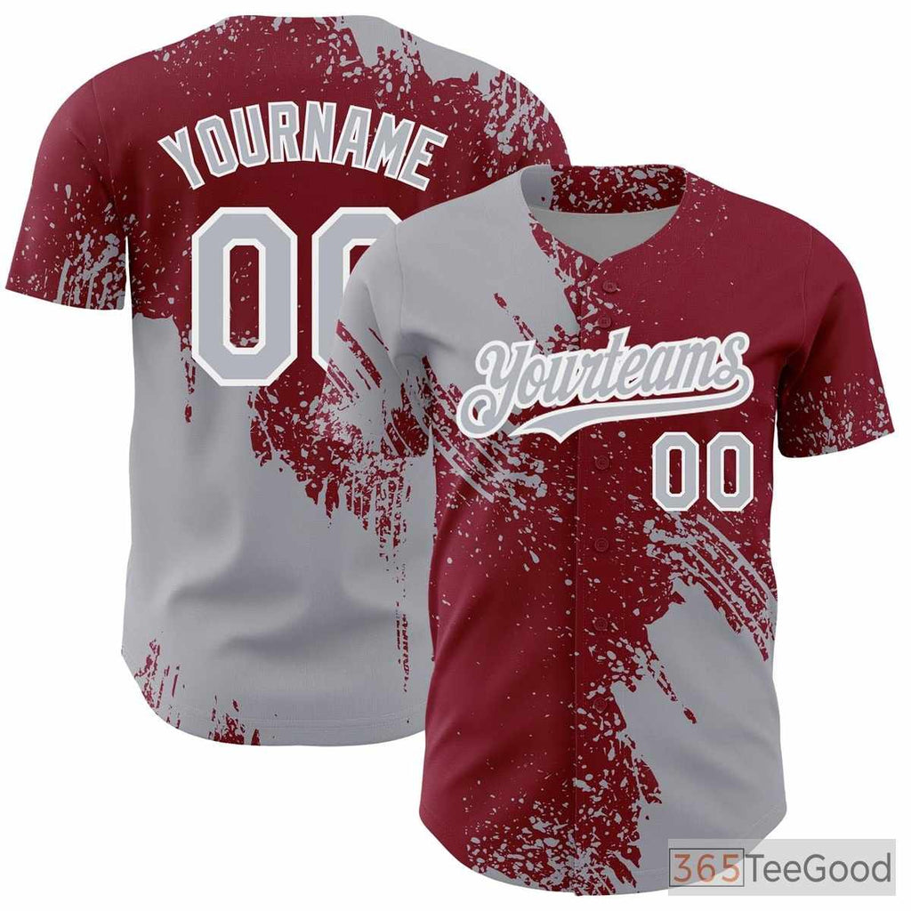Gray Baseball Jersey Tee for Men & Women - Personalized Team & Player Stitching