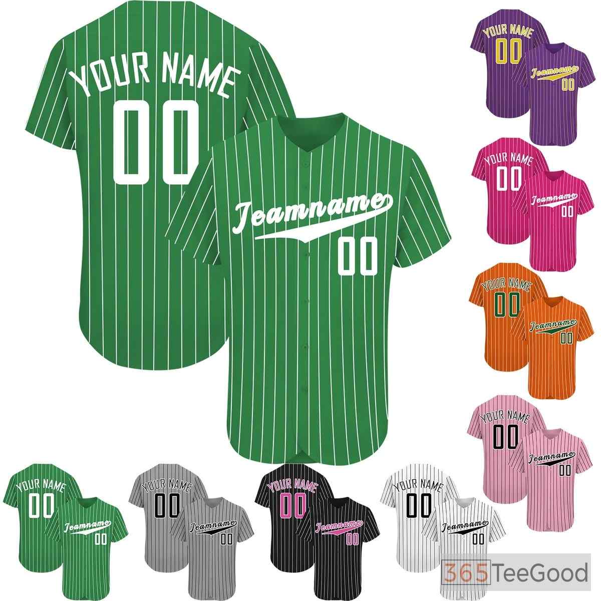 Green Baseball Jersey for Men & Women - Personalize Name, Number & Team Logo