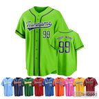 Green Baseball Jersey Tee for Men & Women - Custom Player Name, Number & Logo Design