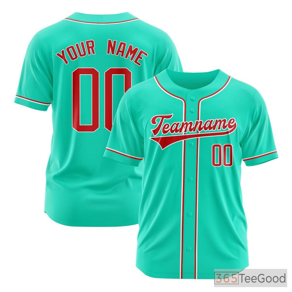 Green Baseball Jersey Tee for Men & Women – Your Custom Player & Team Details
