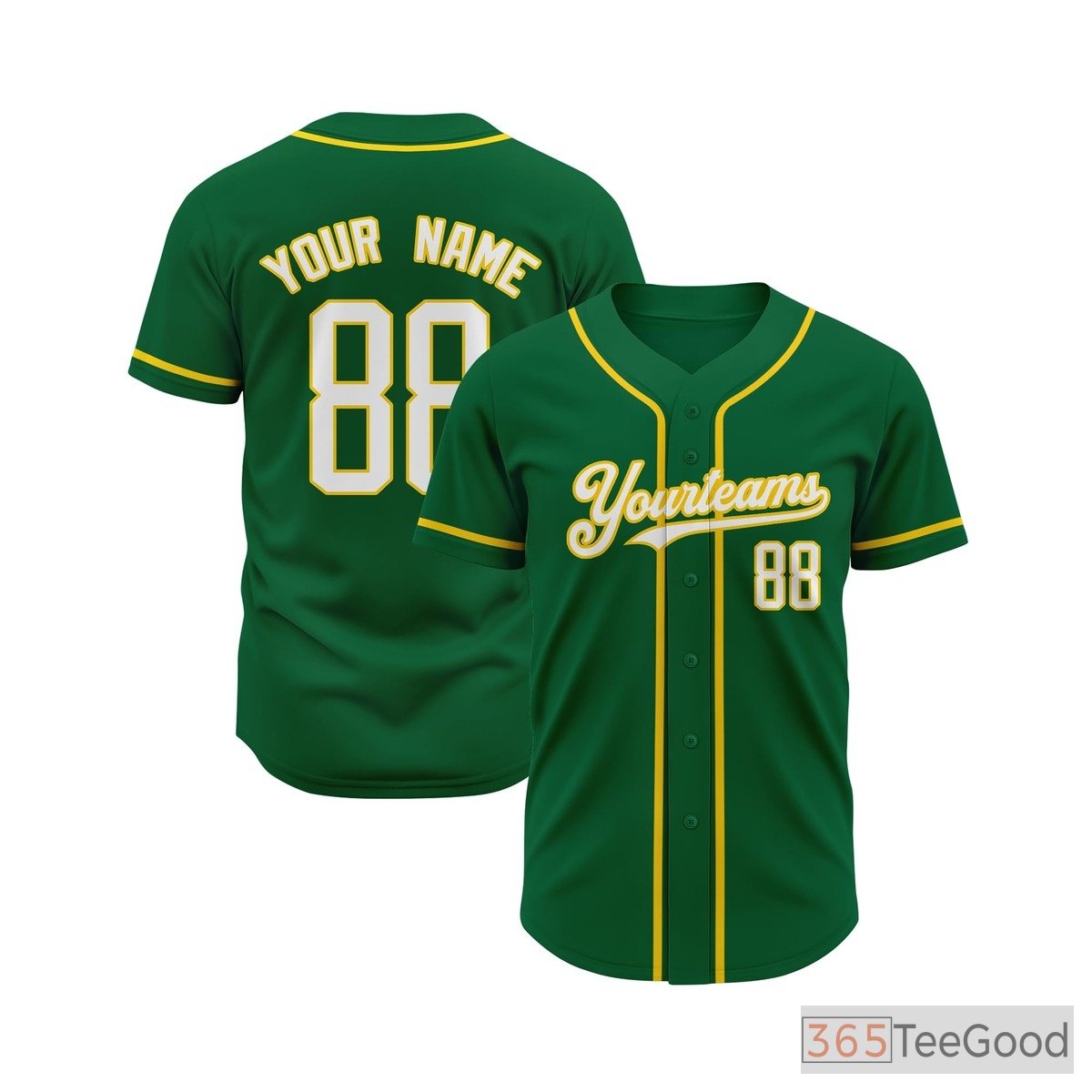 Green Baseball Jersey Tee for Men & Women - A practical option for custom styles