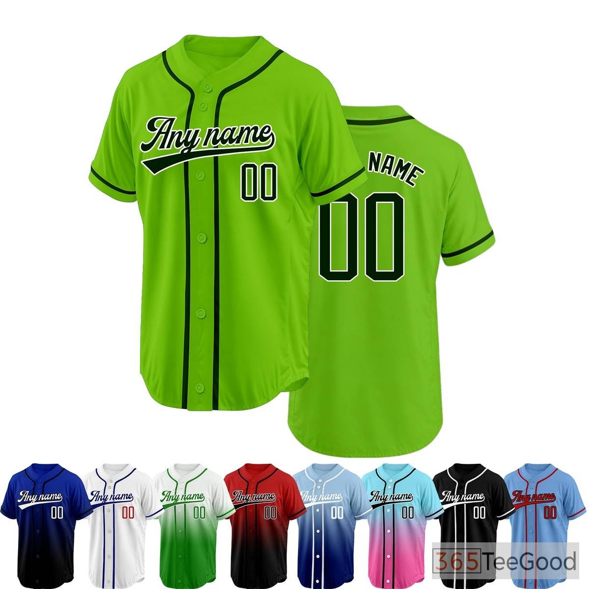 Green Baseball Jersey Tee for Men & Women - Soft fabric for a comfortable everyday feel
