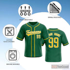 Green Baseball Jersey Tee for Men & Women - Ready for Your Custom Artwork