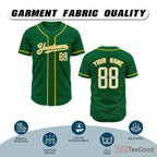 Green Baseball Jersey Tee for Men & Women - A practical option for custom styles