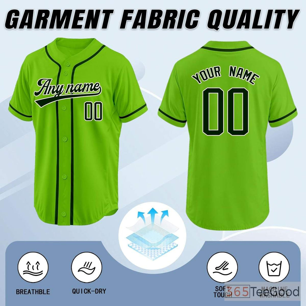 Green Baseball Jersey Tee for Men & Women - Soft fabric for a comfortable everyday feel