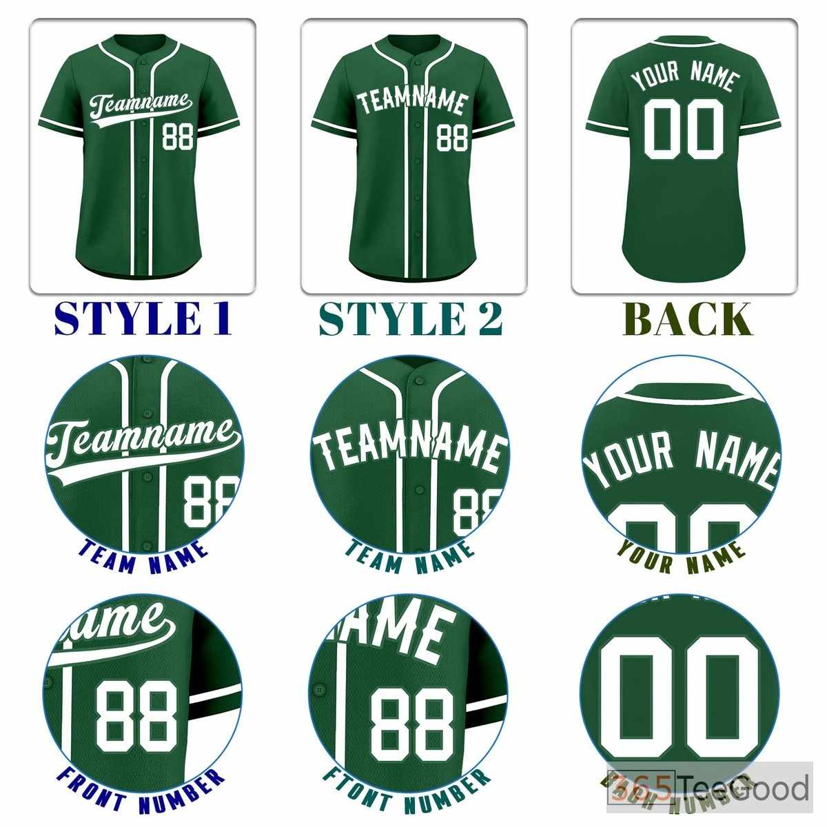 Green Baseball Jersey Tee for Men & Women - Ideal for team uniforms & casual wear