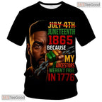 Green Juneteenth Celebration Pride Graphic Novelty 3D Printed Casual Unisex T-Shirt Top