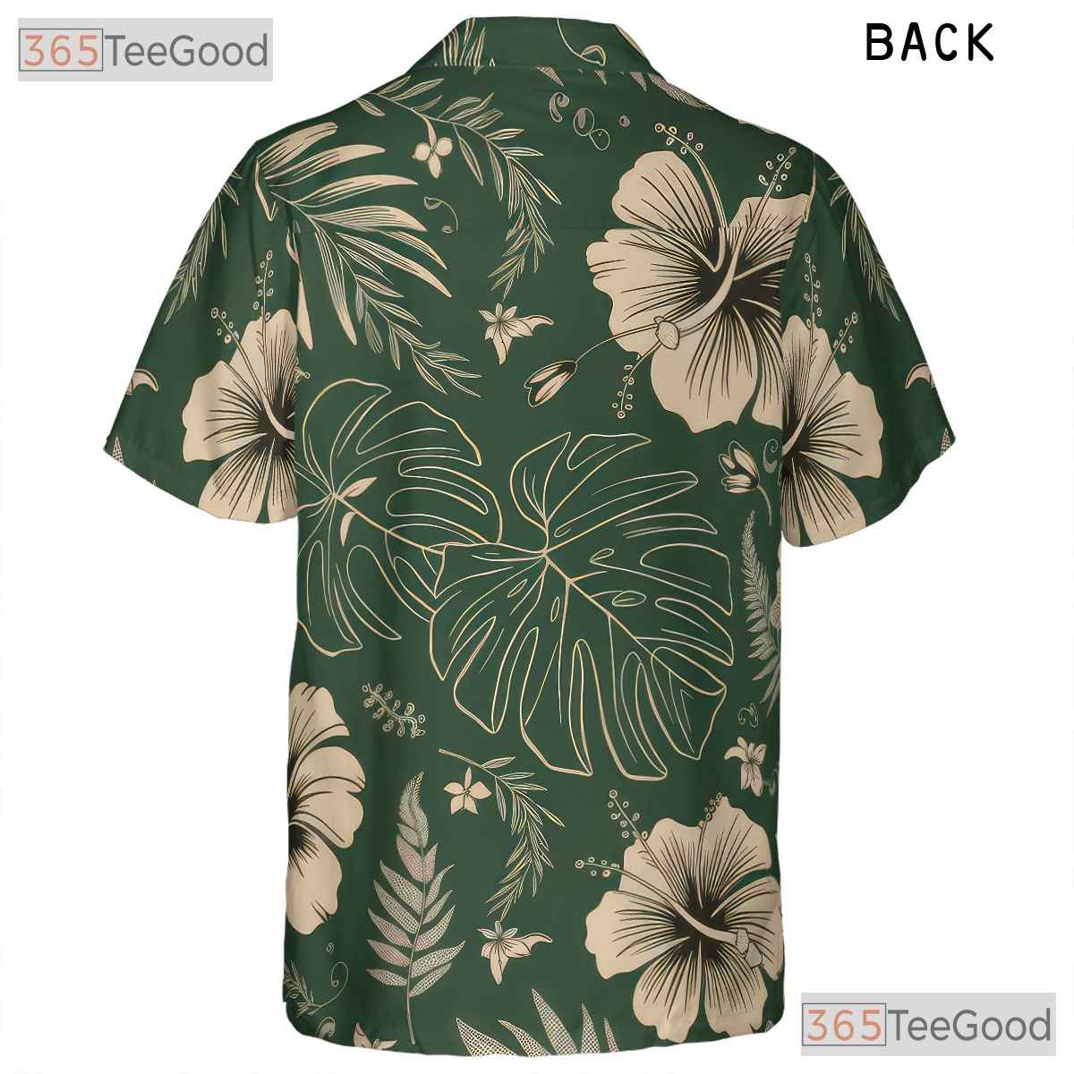Green Cream Vintage Floral Hawaiian Shirt Unisex Vacation Top