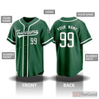 Green Custom Baseball Jersey Tee for Men & Women - Design Your Game Day Look