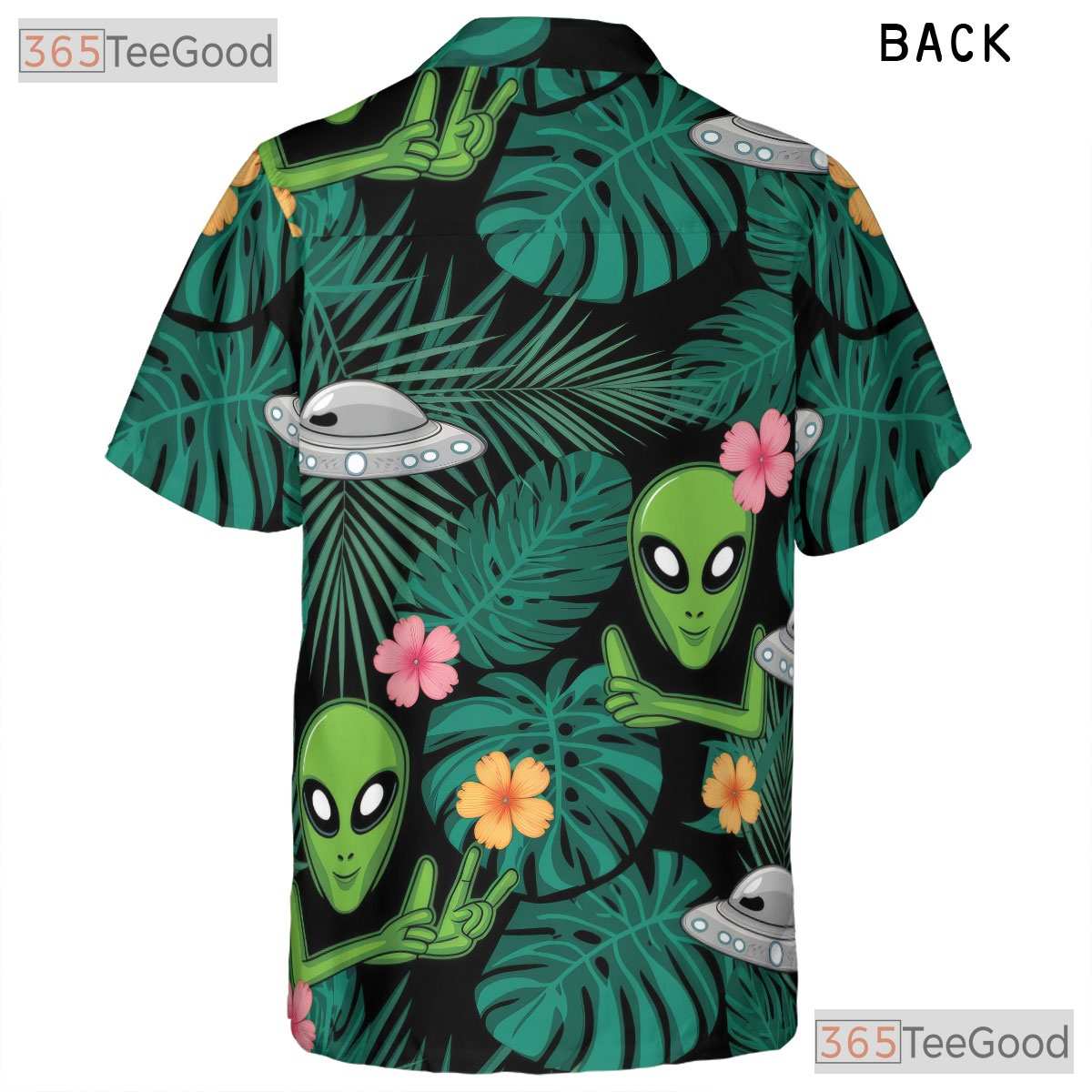 Green Extraterrestrial Alien Hawaiian Shirt- Unisex UFO Tropical Aloha Outfit