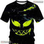 Green Comic Hero Face Creative 3D Graphic Printed Casual Unisex T-Shirt Top