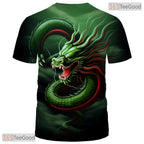 Green Mythology Chinese Dragon Funny Graphic 3D Printed Casual Unisex Tee Shirts