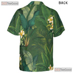 Green Palm Leaf Yellow Plumeria Aloha Style Hawaiian Shirt Men Women Outfit Top