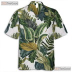 Green Palm Leaves Tropical Summer Beach Aloha Hawaiian Shirt Unisex Vacation Top