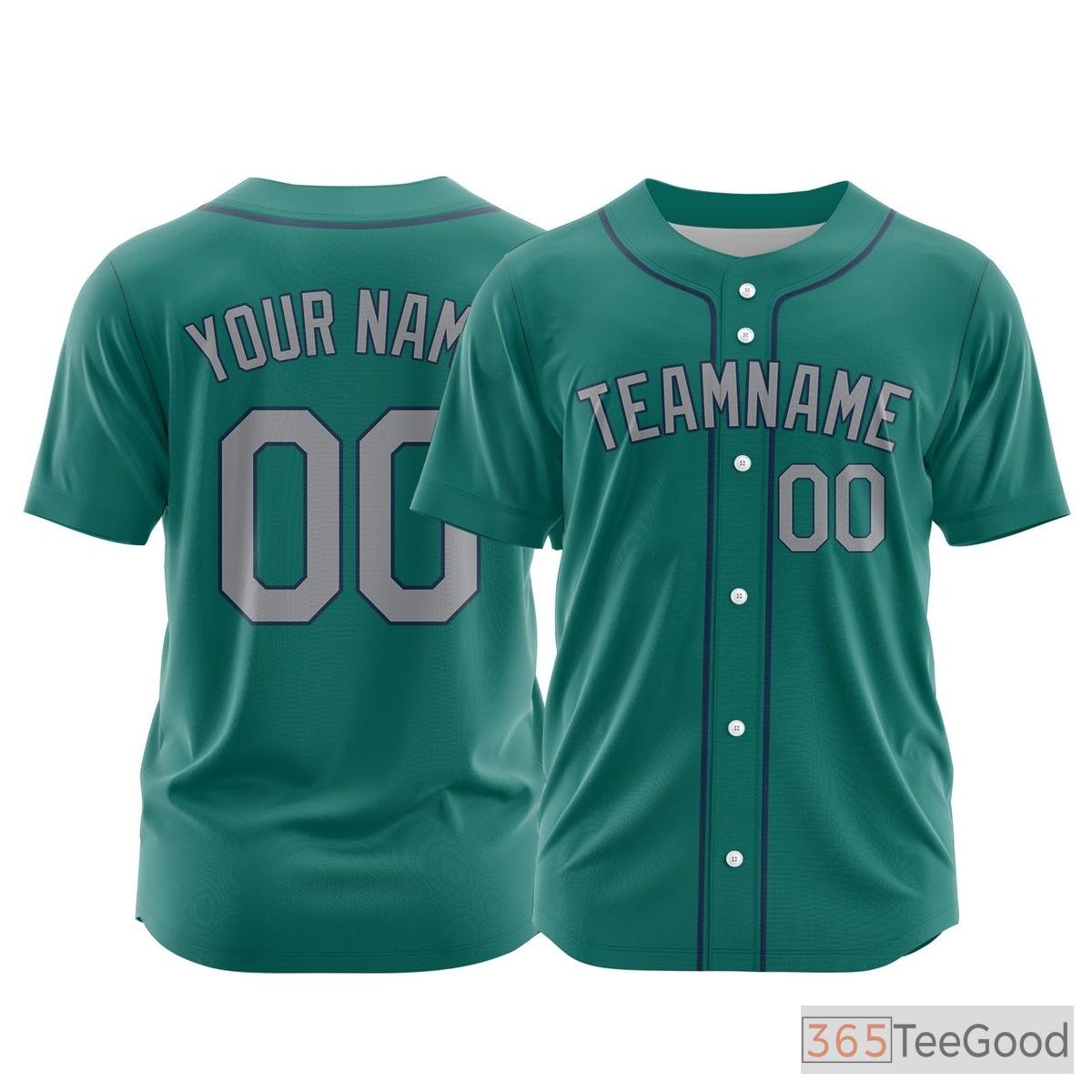 Green Personalized Baseball Jersey Tee - Custom Stitched Name & Number for Men & Women