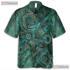 Green Tribal Batik Abstract Ethnic Summer Style Hawaiian Shirt Unisex Outfit