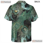 Green Tribal Batik Ethnic Summer Hawaiian Shirt Men Women Aloha Vacation Top