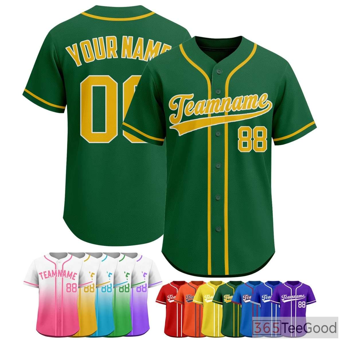 Green Yellow Baseball Jersey Tee for Men & Women - A Bright Base for Custom Apparel