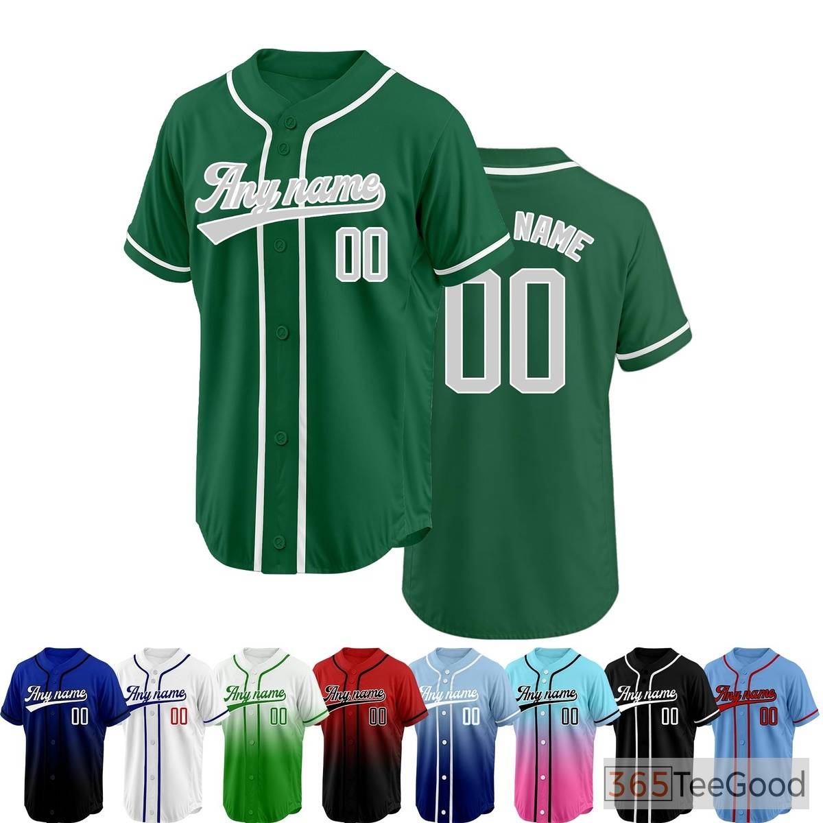 Green & Gray Baseball Jersey Tee for Men & Women - A comfortable choice for daily wear
