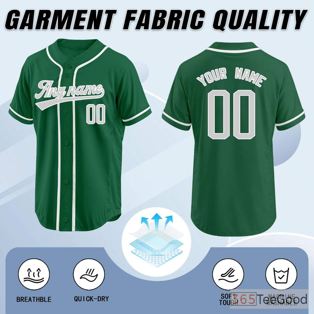 Green & Gray Baseball Jersey Tee for Men & Women - A comfortable choice for daily wear