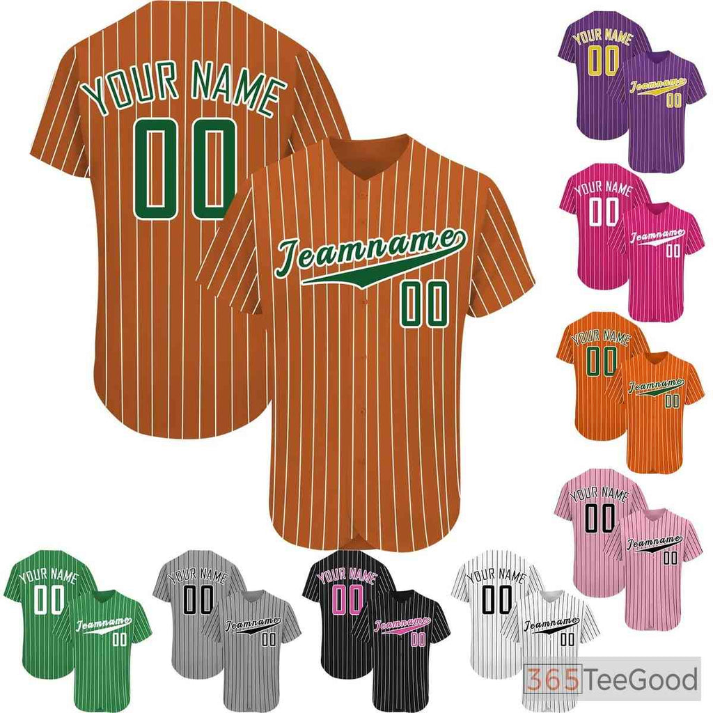 Green & Orange Baseball Jersey for Men & Women - Personalized Name & Number