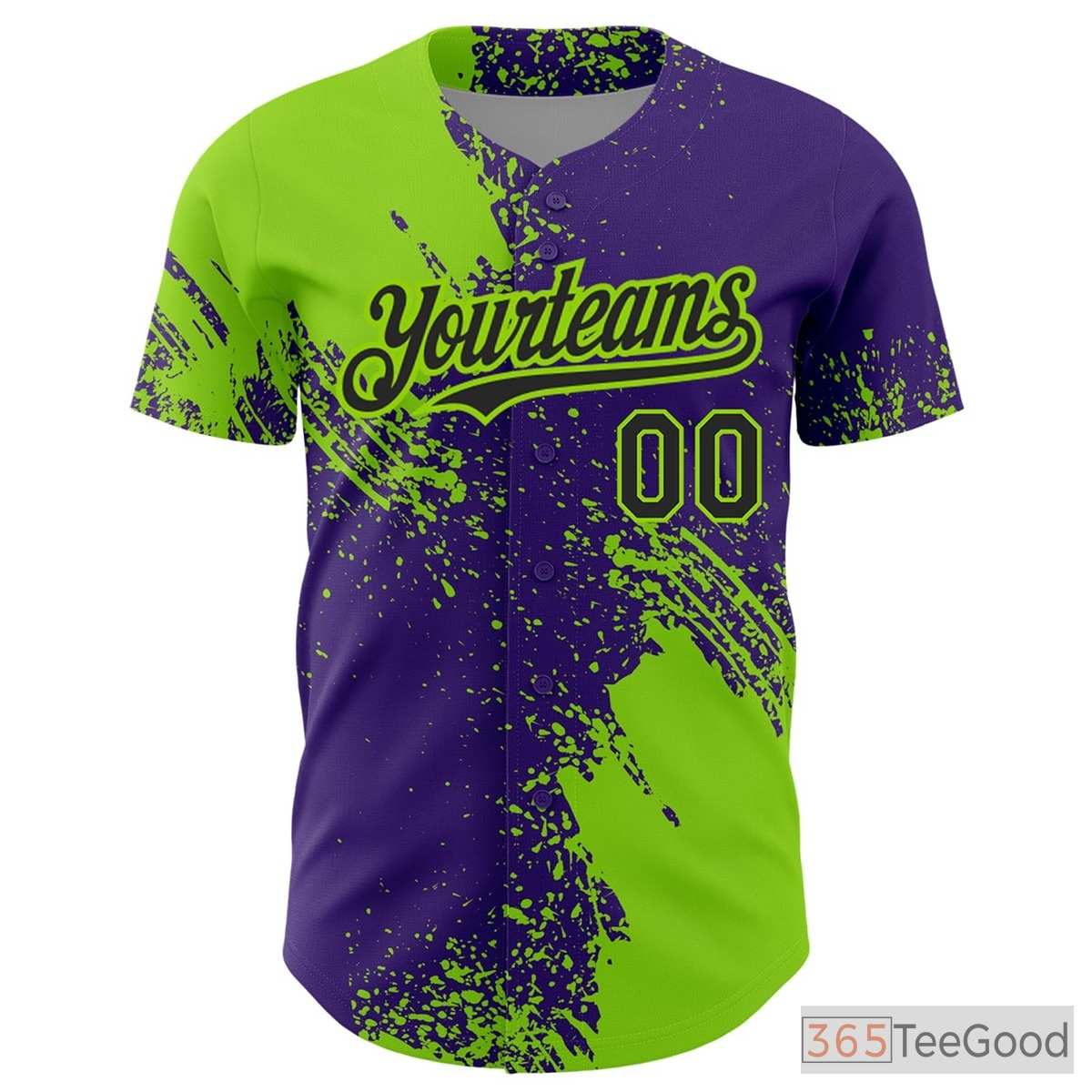 Green & Purple Baseball Jersey Tee for Men & Women - Personalized Stitched Design