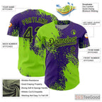 Green & Purple Baseball Jersey Tee for Men & Women - Personalized Stitched Design