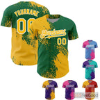 Green & Yellow Baseball Jersey Tee - Custom Stitched Team & Player Apparel