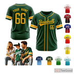 Green & Yellow Baseball Jersey Tee for Men & Women - Design Your Player Identity