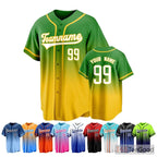 Green & Yellow Baseball Jersey Tee for Men & Women - Add Your Own Stitched Details