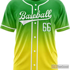 Green & Yellow Baseball Jersey Tee for Men & Women - Personalize Your Player Details