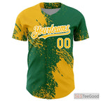 Green & Yellow Baseball Jersey Tee - Custom Stitched Team & Player Apparel