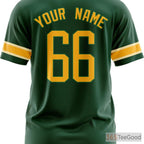 Green & Yellow Baseball Jersey Tee for Men & Women - Design Your Player Identity