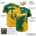 Green & Yellow Baseball Jersey Tee - Custom Stitched Team & Player Apparel