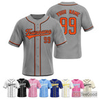 Grey Baseball Jersey Tee for Men & Women - Ready for Custom Team & Fan Designs