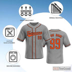 Grey Baseball Jersey Tee for Men & Women - Ready for Custom Team & Fan Designs