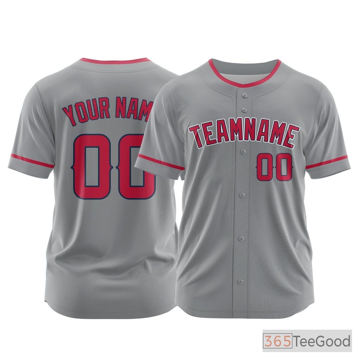 Grey Custom Baseball Jersey for Men Women - Personalized Softball Team Name & Number
