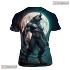 Light Grey Wild Wolf Funny Graphic Novelty 3D Printed Casual Unisex Tee Shirt Styles